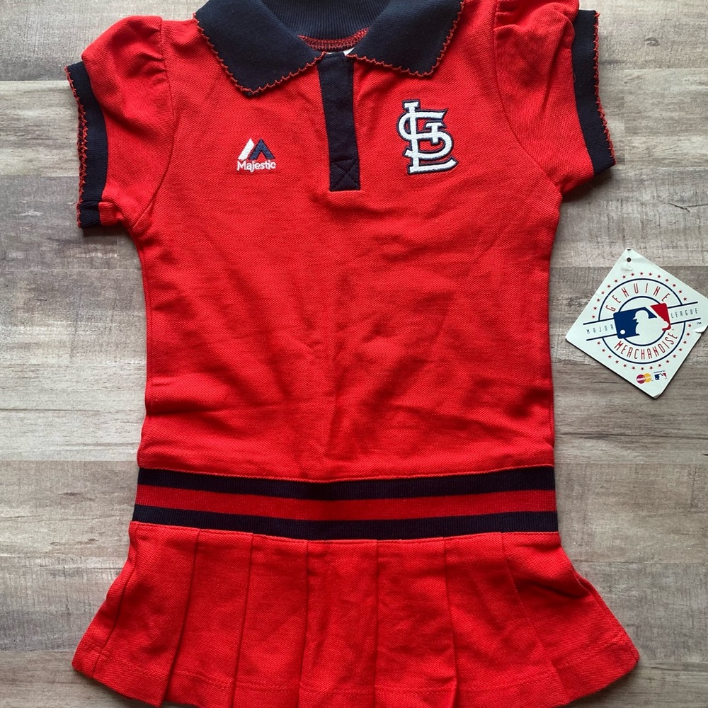 Majestic Cardinals Red and Black dress with Embroidered Logo-Size 24 Months